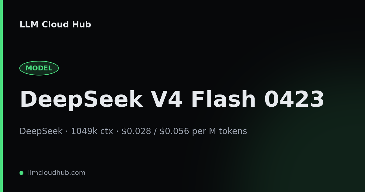 DeepSeek V4 Flash API pricing, context window & alternatives (DeepSeek ...