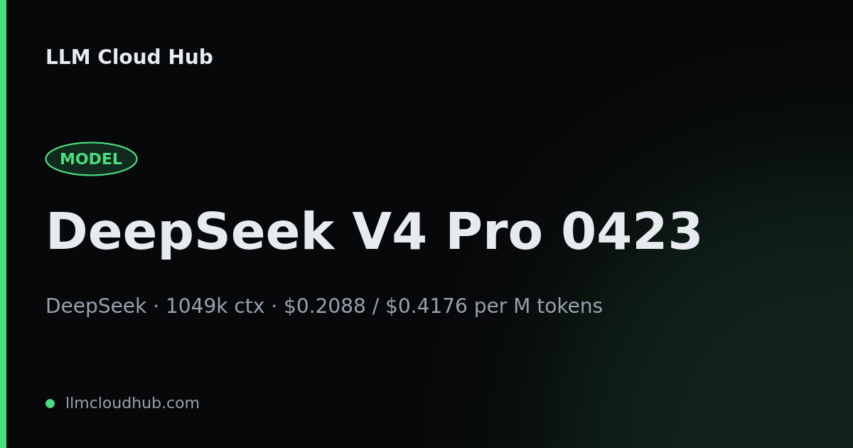 DeepSeek V4 Pro API pricing, context window & alternatives (DeepSeek ...